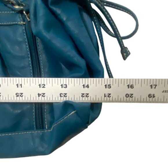 STRADA Pebbled Leather Handbag with Silver Hardware Multiple Pockets - Picture 7 of 7